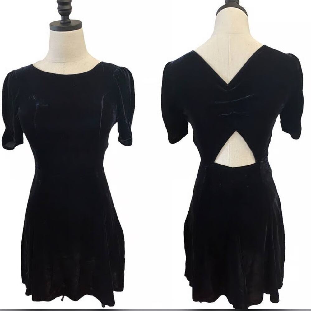 Reformation cut out velvet mini dress